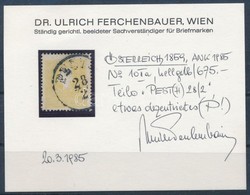 O 1858 2kr Sárga IIa. / Yellow 'PEST(H)' Signed, Certificate: Ferchenbauer - Otros & Sin Clasificación