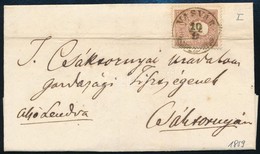 1859 10kr I. Levélen 'VASVÁR' - Csáktornya - Autres & Non Classés