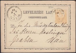 1874 Díjjegyes Levezőlap 'RAKOVICZ NYITRA M' - 'WIEN' - Sonstige & Ohne Zuordnung