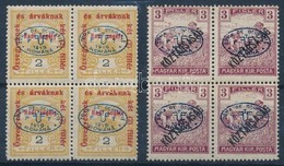 ** Debrecen II. 1919 Hadisegély 2f + Arató/Köztársaság 3f Négyestömbökben Garancia Nélkül / No Guarantee - Otros & Sin Clasificación