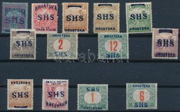 ** * SHS Hrvatska 1918 13 Db Bélyeg, Közte Kettős, Fordított Felülnyomás, Kiadásra Nem Került érték Garancia Nélkül / No - Altri & Non Classificati