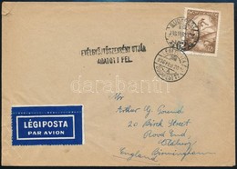 1936 Repülő 72f Egyes Bérmentesítés Légi Levélen Angliába / Airmail Cover To England - Otros & Sin Clasificación