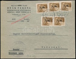 1946 (7. Díjszabás) Távolsági Levél Betűs 5 X TI. I./10f Bérmentesítéssel - Otros & Sin Clasificación