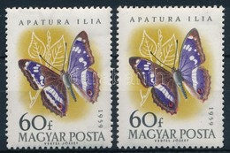 ** 1959 Lepke 60f Lemezhibás Bélyeg + Támpéldány - Altri & Non Classificati