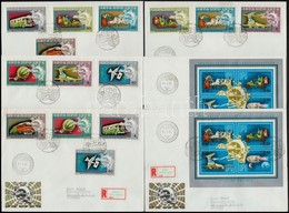 1974 UPU Sor + Blokk 2-2 FDC + 3 Emléklap + Szignált Emléklap A Sor 2 értékével (4.650) - Sonstige & Ohne Zuordnung