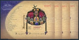 ** 2001 Magyar Millennium 4 Db Sorszámkövető Blokk - Otros & Sin Clasificación