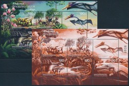 ** 2018 Bakonyi Dinoszauruszok Kisív Normál Változat + Különleges Egyszínű Nyomat (utóbbi Számozott, Kis Példányszámú) / - Altri & Non Classificati
