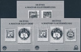 ** 2018 150 éves A Magyar Illetékbélyeg 3 Klf Fekenyomat Emlékív Azonos Sorszámmal - Altri & Non Classificati