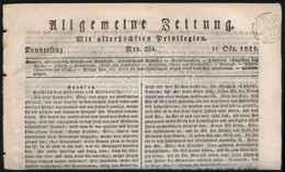 1821 Allgemeine Zeitung Szignettával - Otros & Sin Clasificación