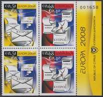 ** 2008 Europa CEPT: Levél ívszéli Négyestömb Mi 1125-1126 Do + Du - Sonstige & Ohne Zuordnung