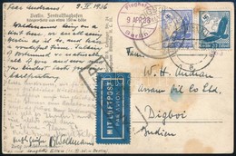 1936 Légi Levél Berlinből Digboiba (India) Fekete Kazettás 'KARACHI CANCELLED 16. Ápr. 1936' átmenő és 'DIGBOI' Bélyegző - Altri & Non Classificati