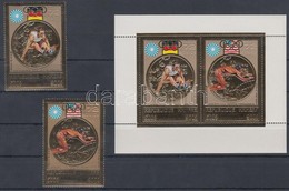 ** 1973 Olimpiai Aranyérmesek Aranyfóliás Sor Mi 368 A-369 A + Blokk Mi 31 A - Otros & Sin Clasificación