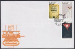 2008 400 éves A Kubai Irodalom Sor Mi 5147-5149 FDC-n - Sonstige & Ohne Zuordnung