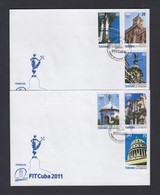 2011 Havannai Látnivalók Sor Mi 5545-5550 2 Db FDC-n - Sonstige & Ohne Zuordnung