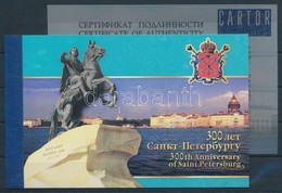 ** 2002 300 éves Szentpétervár, Emlékművek Bélyegfüzet MH 8 (Mi 976-980) (tanúsítvánnyal) - Otros & Sin Clasificación