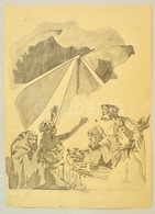 Faragó Jelzéssel: Jelenés. Ceruza, Papír, 38×27 Cm - Sonstige & Ohne Zuordnung