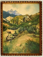Nádler Jelzéssel: Alpesi Táj. Akvarell, Papír, üvegezett Keretben, 39×30 Cm - Otros & Sin Clasificación