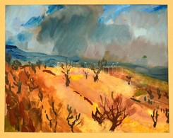 Zielinszky Erzsébet (1937-): Ősz. Akvarell, Papír, Jelzett, 22×28 Cm - Sonstige & Ohne Zuordnung