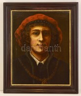 Cca 1850 Jelzés Nélkül: Reneszánsz Férfi Portré. Olaj, Karton, Keretben, 56×44 Cm - Sonstige & Ohne Zuordnung