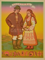 Ukrán Népviseleteket Bemutató 16 Darabos Nagy Linómetszetet Tartalmazó Mappa. Lapok Mérete 41x55 Cm / Ukranian Folkwear  - Altri & Non Classificati