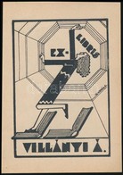 Dinnyés Ferenc (1886-1958): Art Deco Ex Libris, Víg György. Fametszet, Papír, Jelzett A Dúcon, 10x8 Cm - Altri & Non Classificati