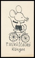 Reich Károly (1922-1988): Ex Libris P Mikó Ildikó. Klisé, Papír, Jelzés Nélkül, 7,5×4,5 Cm - Otros & Sin Clasificación