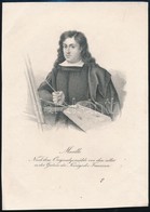 Murillo Után: Bartolomé Esteban Murillo Portréja, Litográfia, Papír, Jelzett, Feliratozva, 27×19,5 Cm - Estampes & Gravures