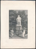 Cca 1900 Statue Friedrichs Des Großen, Acélmetszet, Jelzett, 20×14 Cm - Stiche & Gravuren