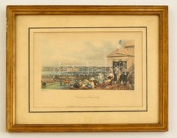 1843 Eugene Lami - J.C. Varrall: 'Courses á Chantilly', Színezett Acélmetszet, üvegezett Keretben, 14×19 Cm - Estampas & Grabados