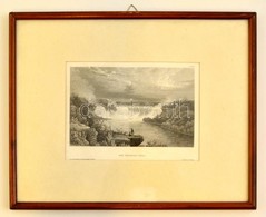 Der Niagara-Fall, Acélmetszet, Paszpartuban, üvegezett Fa Keretben, 11,5×16 Cm - Stiche & Gravuren