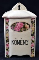 'Kömény' Fajansz Fűszertartó, Virágmintával,  Sérülésekkel, 10×60×4 Cm - Sonstige & Ohne Zuordnung