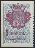 1916 Székesfehérvár Városi Illetékbélyeg 2 Sz. Három Oldalon Fogazatlan (15.000) - Non Classés