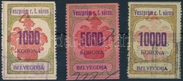 1923 Veszprém Városi Illetékbélyegek 68-70 Sz. (6.000) - Sin Clasificación