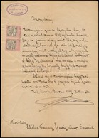 1907 Gömör-Barka, Főerdész Részére Kiállított Bizonyítvány, 2×50 Fillért Okmánybélyeggel - Ohne Zuordnung
