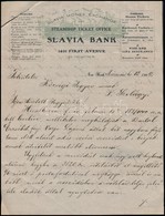 1909 New Yorki Bankból Magyar Nyelven írt Levél Magyarországi Jegyző Részére, Egy Kivándorolt Adásvételi Szerződésével K - Ohne Zuordnung