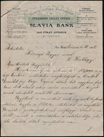 1909 New Yorki Bankból Magyar Nyelven írt Levél Magyarországi Jegyző Részére, Egy Kivándorolt Adásvételi Szerződésével K - Non Classés