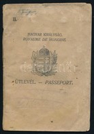 1924-1924 Magyar Királyság Fényképes útlevele, Román Bejegyzésekkel, Viseltes állapotban, Foltos, Hullámos Lapokkal - Sin Clasificación