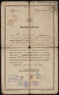 1928 Iparigazolvány Kiskereskedő Részére, Sérült, Későbbi Feljegyzéssel, Okmánybélyegekkel - Sin Clasificación