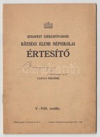 1939 Budapesti Elemi Népiskolai értesítő - Non Classificati