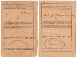 1921-1925 2 Db Magyarországi Szociáldemokrata Párt Tagsági Igazolvány, Békécsaba, Sok Bélyeggel. - Non Classés
