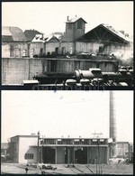 Cca 1960-1970 Pécs, MÁV Fűtőházának építése, 2 Db Feliratozott, Pecséttel Jelzett Fotó, 9×14 Cm - Altri & Non Classificati