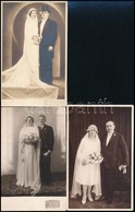 Cca 1920-1940 Esküvői Fotók, 5 Db Fotólap, 14×9 Cm - Altri & Non Classificati