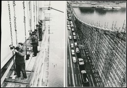 Különböző Időpontokban Készült Felvételek Az Erzsébet Hídról, 7 Db Vintage Fotó, Kettő Jelzett, 9x14 Cm és 18x24 Cm Közö - Altri & Non Classificati