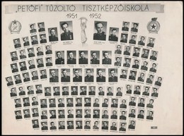 1952 Petőfi Tűzoltó Tisztképző Iskola Tanárai és Végzett Növendékei, Kistabló, 18x24 Cm - Altri & Non Classificati