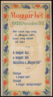 1928 Magyar Hét, Magyar Ipart Támogató Reklám Cédula, 15x8 Cm - Pubblicitari