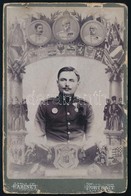 Cca 1900 Katona Díszes Portréja, Rajta Ferenc József Képével, Címerrel, Sérült, 16x10,5 Cm - Ohne Zuordnung