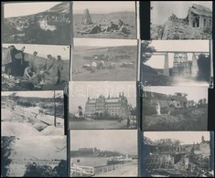 Cca 1914-1918 Életképek Az I. Világháborúból (katonák, Romok, Budapest), 36 Db Fotó, Hátoldalon Feliratozva, 9×6 Cm - Ohne Zuordnung