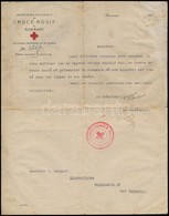 1917 Román Vörskereszt Fejléces Levél Gergely Pál Magyar Pilóta Fogságba Eséséről, Francia Nyelven, Pecséttl, Aláírással - Ohne Zuordnung