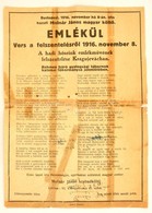 1916 Emlékül, Vers A Felszentelésről 1916. November 8., A Hadi Hőseink Emlékművének Felszentelése Kragujevácban, Várnai  - Sin Clasificación