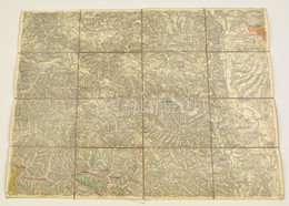 1879 Eperjes és Gölnicbánya Környékének Katonai Térképe, Vászontérkép, 39×51 Cm - Altri & Non Classificati
